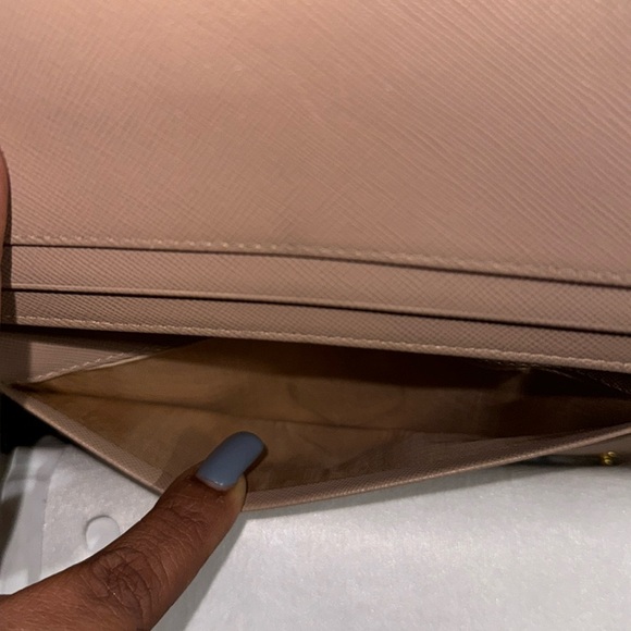 PRADA 1M1349 Saffiano Leather Long Snap Wallet Beige - Picture 14 of 17